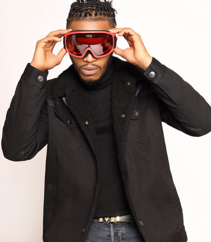 Cinched Ski Goggles-Anti-Fog Spherical Red©